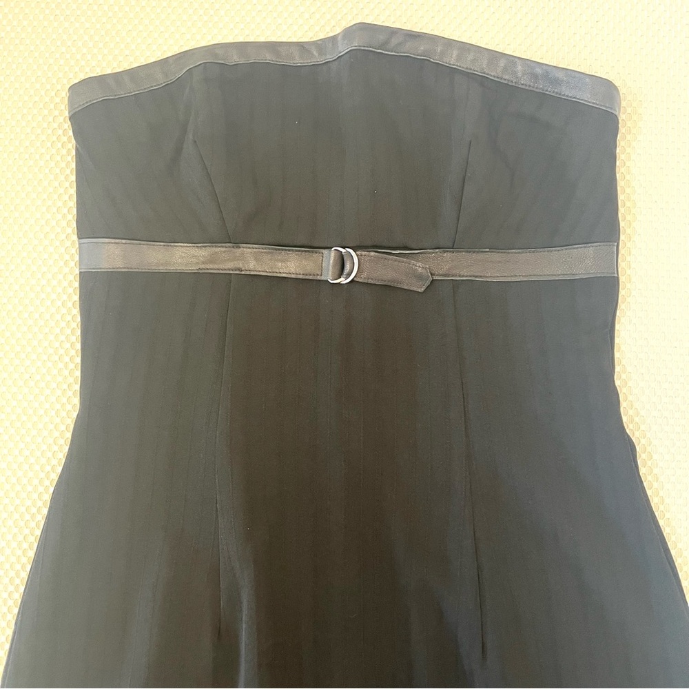 Bebe Black Faux Leather Belt Strapless Dress B18/19 - Picture 2 of 10